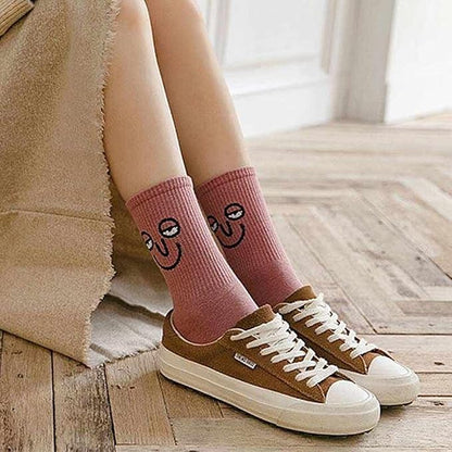 10 Pairs Crazy Funny Emotion Crew Socks Soft Cotton - 10 different fun designs and color per pack