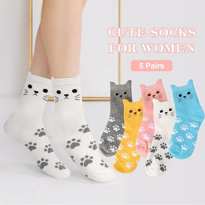 Women’s Cute Cat Animal Socks Gifts for Women Wife Mom