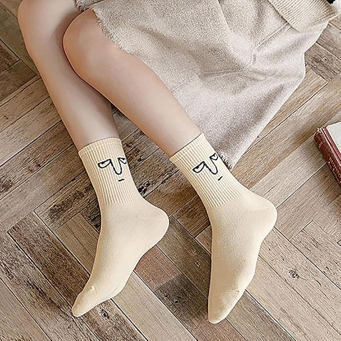 10 Pairs Crazy Funny Emotion Crew Socks Soft Cotton - 10 different fun designs and color per pack