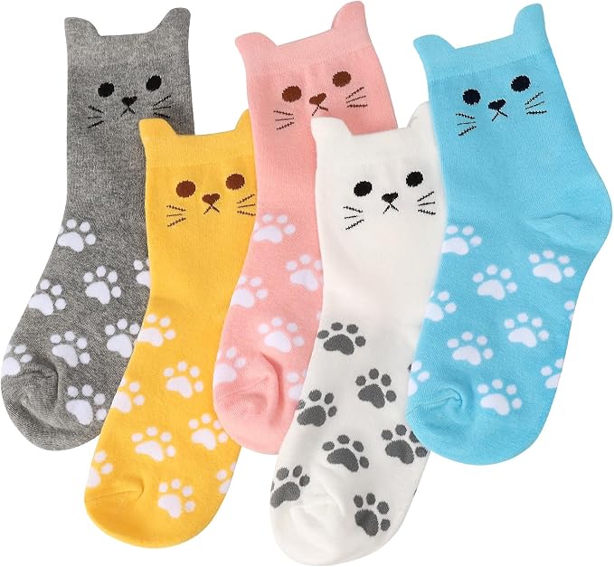Women’s Cute Cat Animal Socks Gifts for Women Wife Mom