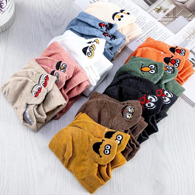 Novelty Socks Cotton Cute Funny Smile Face Women Girls Low Cut Ankle Socks