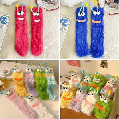 Ankle Socks, Winter Fuzzy Socks for Women Girls Cosy Soft Warm Casual Home Sleep Sock Cartoon Dolls Sock