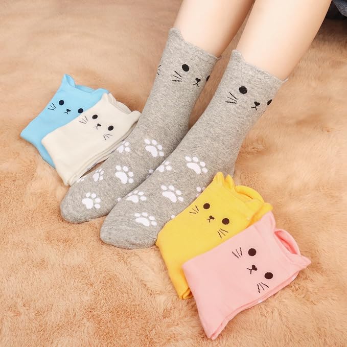 Women’s Cute Cat Animal Socks Gifts for Women Wife Mom