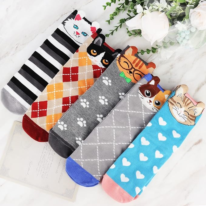 Women’s Cute Cat Animal Socks Gifts for Women Wife Mom