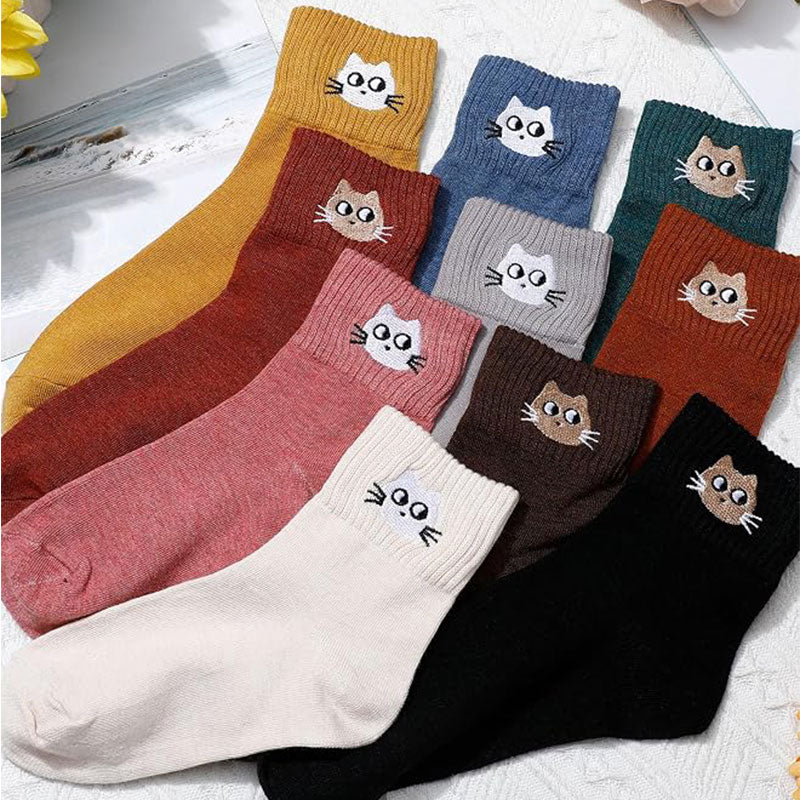 10 Pairs Socks Womens Crew Elastic Ankle Length Cotton Socks Aesthetic Cute Lightweight Low Cut Gifts for Women